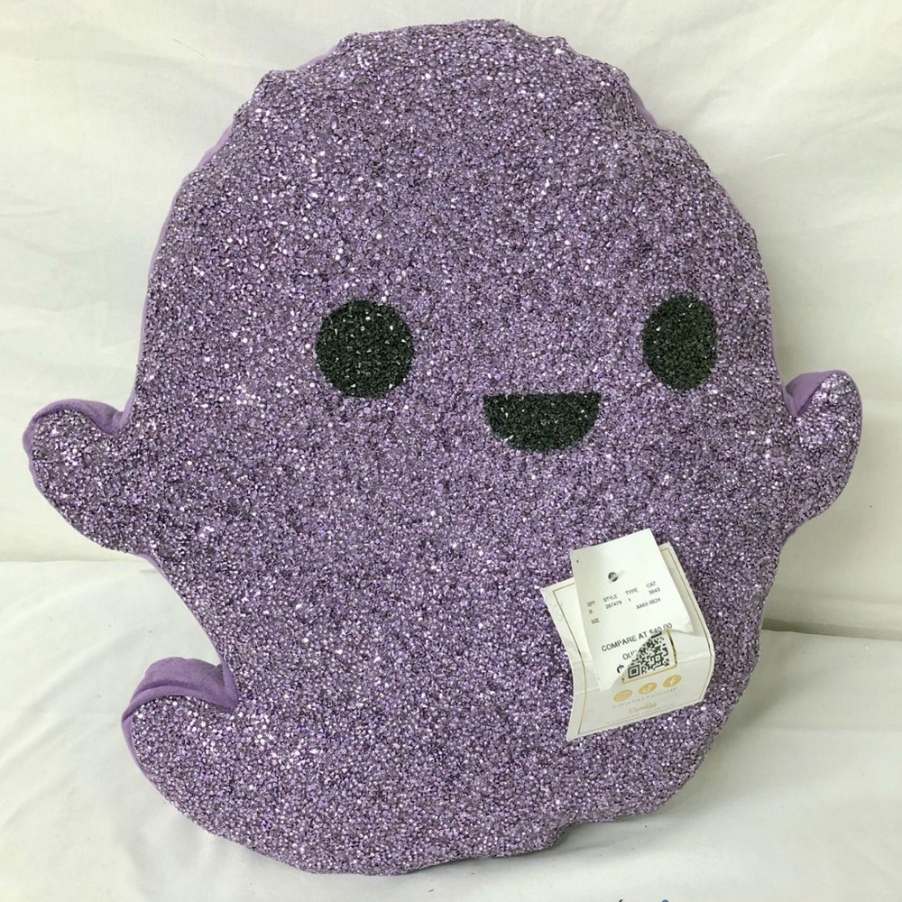 NWT Sparkles Home Luminous Purple Ghost Pillow